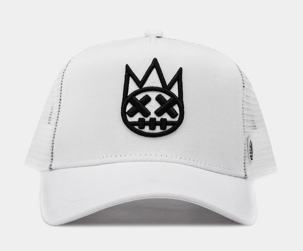 Exclusive Clean Logo Mesh Trucker Mens Hat (White) — OS — Front View