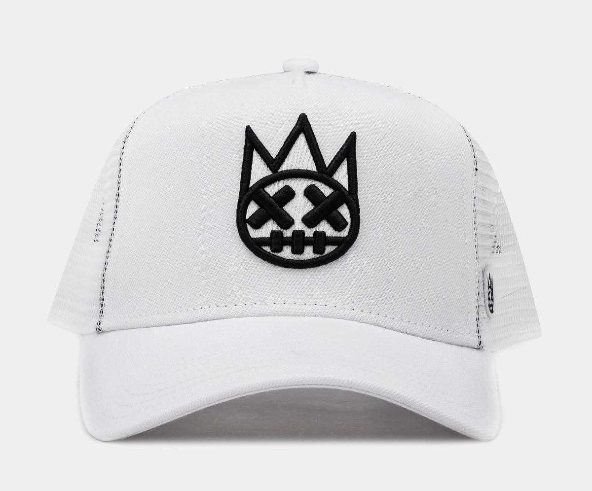 Exclusive Clean Logo Mesh Trucker Mens Hat (White) — OS — Front View
