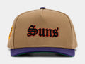 Exclusive Shoe Palace Exclusive Phoenix Suns Khaki 950AF Snapback Mens Hat (Khaki/Purple) — OS — Front View