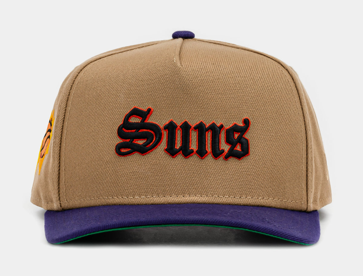 Exclusive Shoe Palace Exclusive Phoenix Suns Khaki 950AF Snapback Mens Hat (Khaki/Purple) — OS — Front View