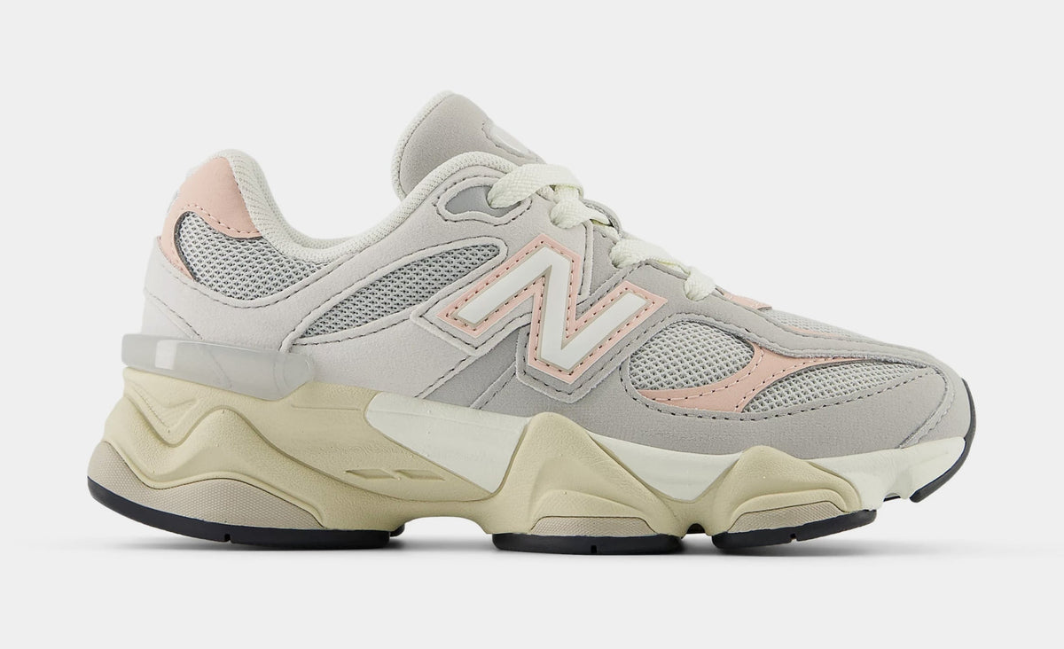 Exclusive 9060 Preschool Running Shoes (Pink Haze/Grey) — 10.5C — Front View