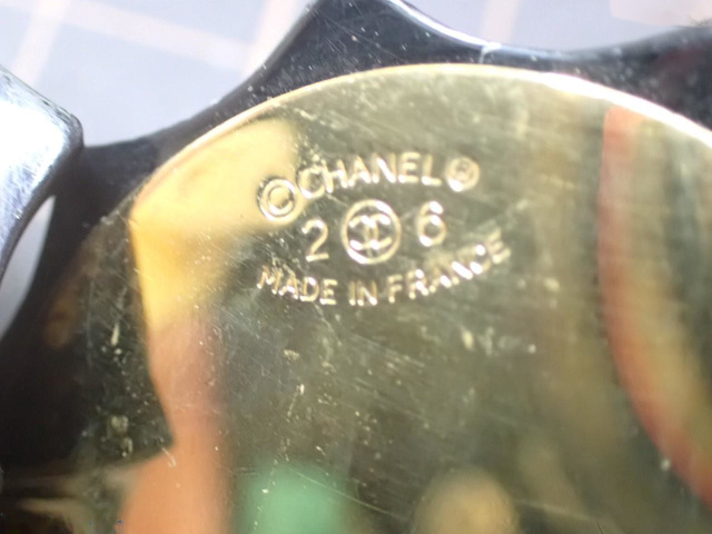 Chanel Vintage Earring Metal Black Plastic Earrings Jewelry (Pre-Owned)