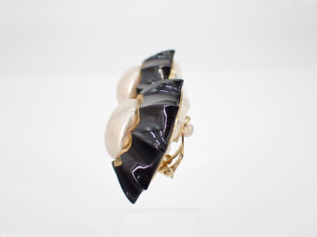 Chanel Vintage Earring Metal Black Plastic Earrings Jewelry (Pre-Owned)