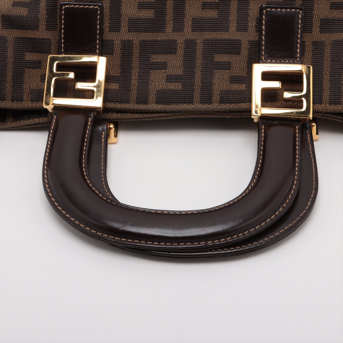 Fendi Vintage Zucca Handbag Zucca Brown Canvas Handbag (Pre-Owned)