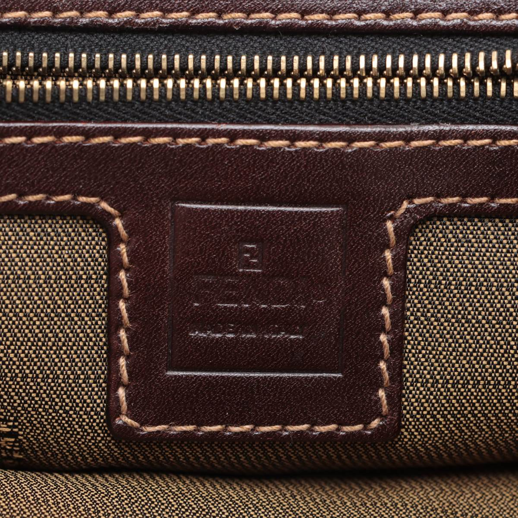 Fendi Vintage Zucca Handbag Zucca Brown Canvas Handbag (Pre-Owned)