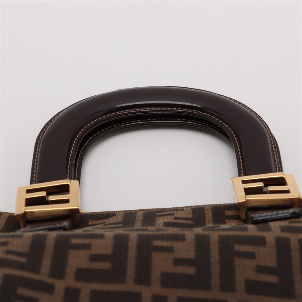 Fendi Vintage Zucca Handbag Zucca Brown Canvas Handbag (Pre-Owned)