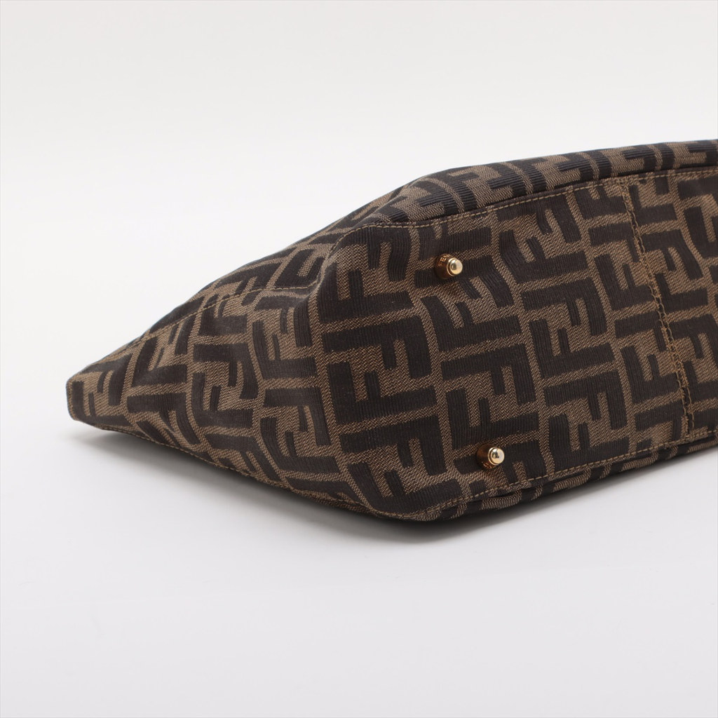 Fendi Vintage Zucca Handbag Zucca Brown Canvas Handbag (Pre-Owned)
