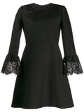 Valentino Garavani Lace Insert Short Dress — Black/ Red — Size S — Front View