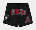 Exclusive Ariziona Diamondbacks Classic Woven Mens Shorts (Black/Red) — S — Front View