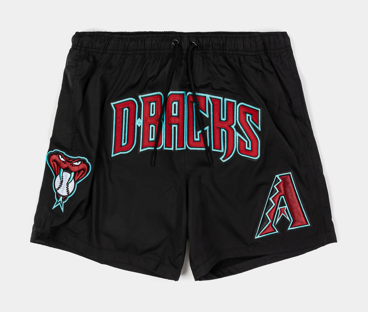 Exclusive Ariziona Diamondbacks Classic Woven Mens Shorts (Black/Red) — S — Front View