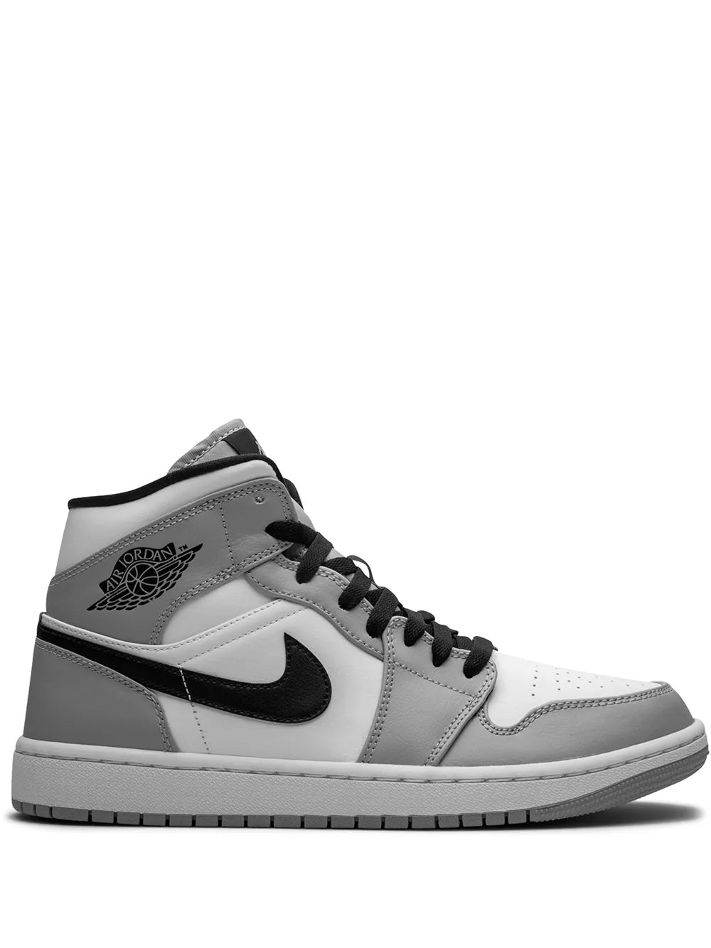 Air Jordan 1 Mid Light Smoke Grey Sneakers — Grey — Size US M 11.5 - US W 13 — Front View
