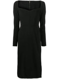 Dolce Gabbana Sweetheart Neck Sheath Dress — Black — Size XS — Front View