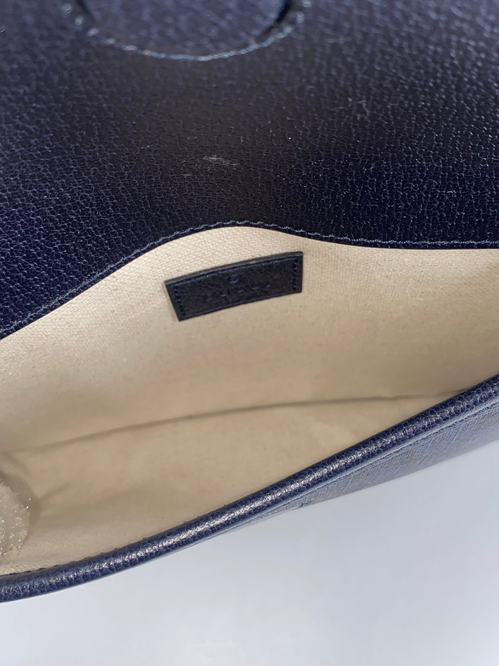 Gucci Flap Belt Bag Gg Canvas Navy Canvas Shoulder Bag Bag (Pre-Owned)