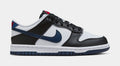 Exclusive Dunk Low Midnight Navy Grade School Lifestyle Shoes (Black/Midnight Navy/White/University Red) — 3.5Y — Front View