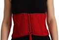 Dolce & Gabbana Red Corset Belt Stretch Waist Strap Silk Women's Top