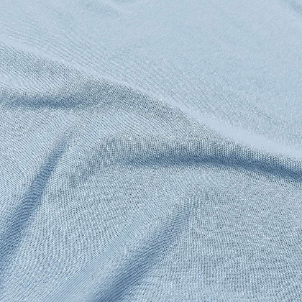 Exclusive Solid Novelty Mens Short Sleeve Shirt (Sky Blue) — S — Side View