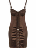 Dolce Gabbana Satin Corset Style Mini Dress — Same as shown — Size XS — Front View