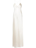 Michelle Mason Cut Out Detail Gown — White/ Ivory — Size M — Front View