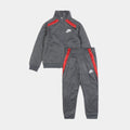 Exclusive NSW Tape Tricot Zip Up and Jogger Infant Toddler Set (Grey/Red) — 2T — Front View