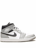 Air Jordan 1 Mid Light Smoke Grey 2.0 Sneakers — Light Smoke Grey/White/Anthracite — Size US M 11.5 - US W 13 — Front View
