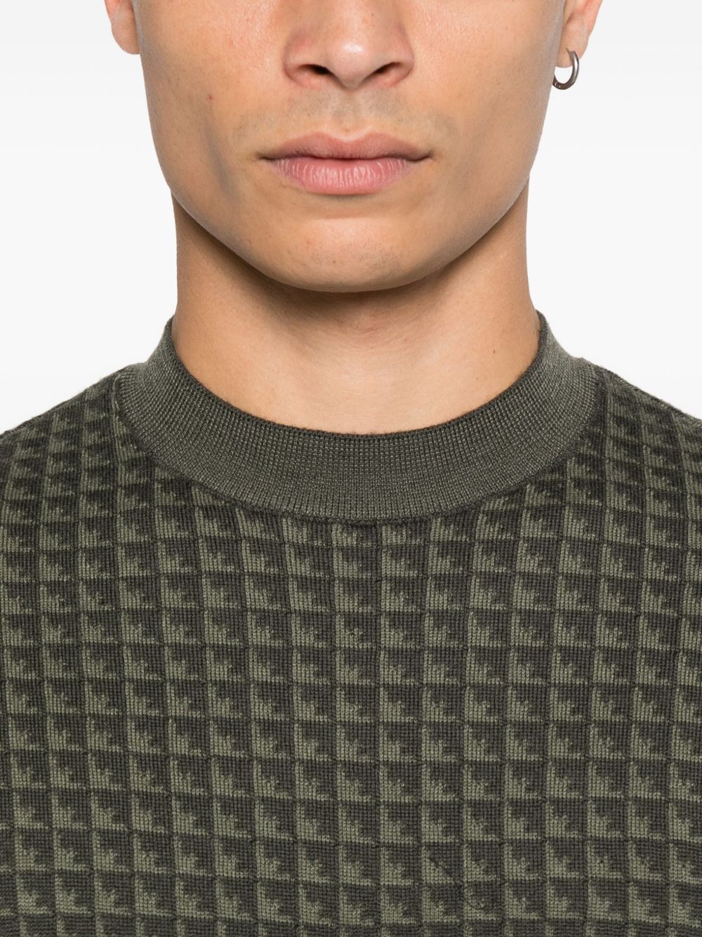 Emporio Armani Men's Geometric-Pattern Virgin-Wool Sweater