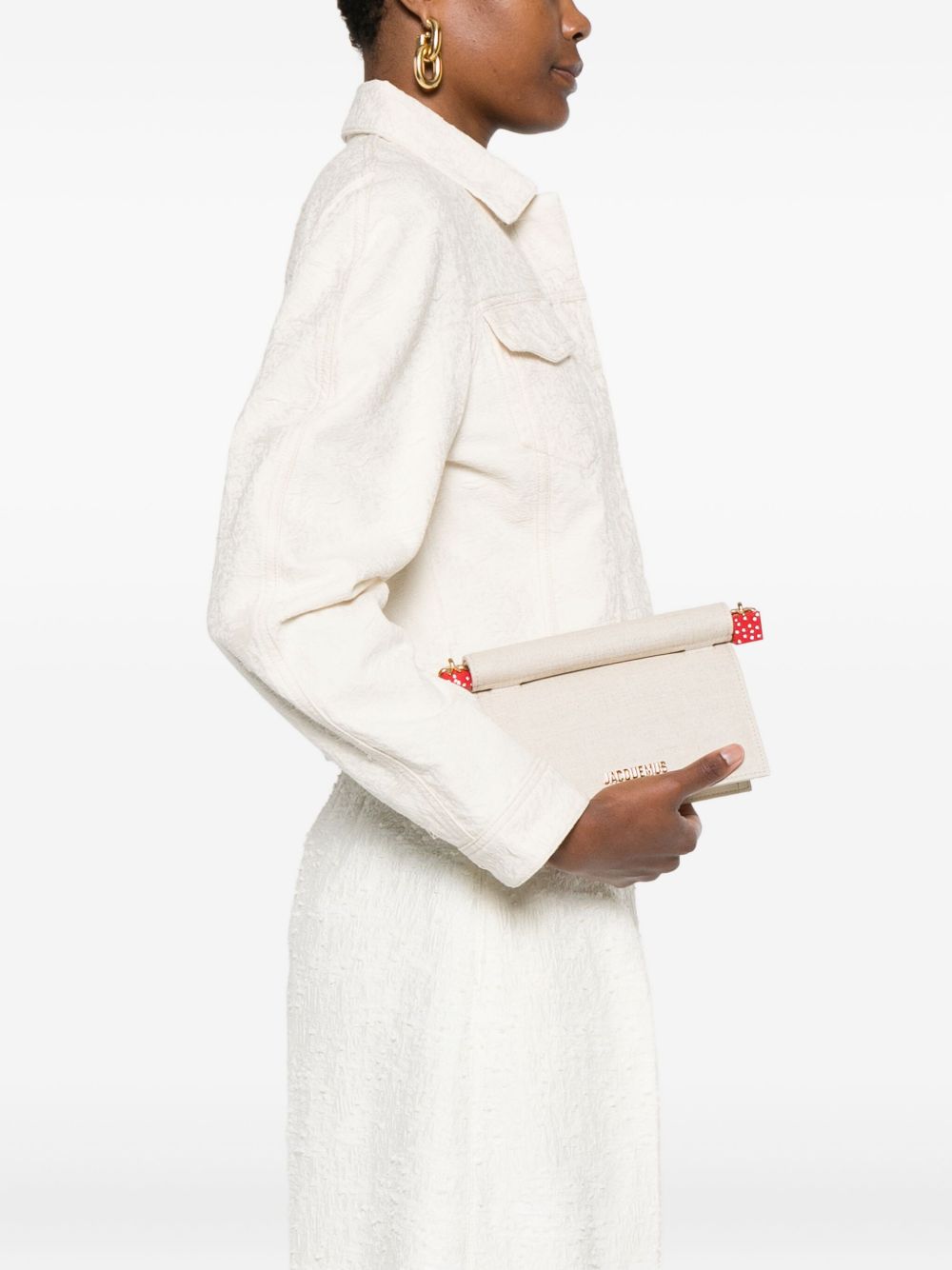 Jacquemus Women's Rond Carré Canvas Clutch