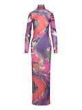 Pucci Women's Swirl-Print Turtleneck Dress
