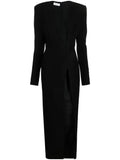 Monot Plunging V Neck Dress — Black — Size S — Front View