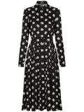 Dolce Gabbana Logo Print Belted Midi Dress — White/ Red — Size S — Front View