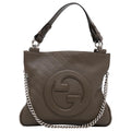 Gucci Blondie Nm Tote Diagonal Quilted Leather Brown Leather Tote Bag Bag (Pre-Owned)