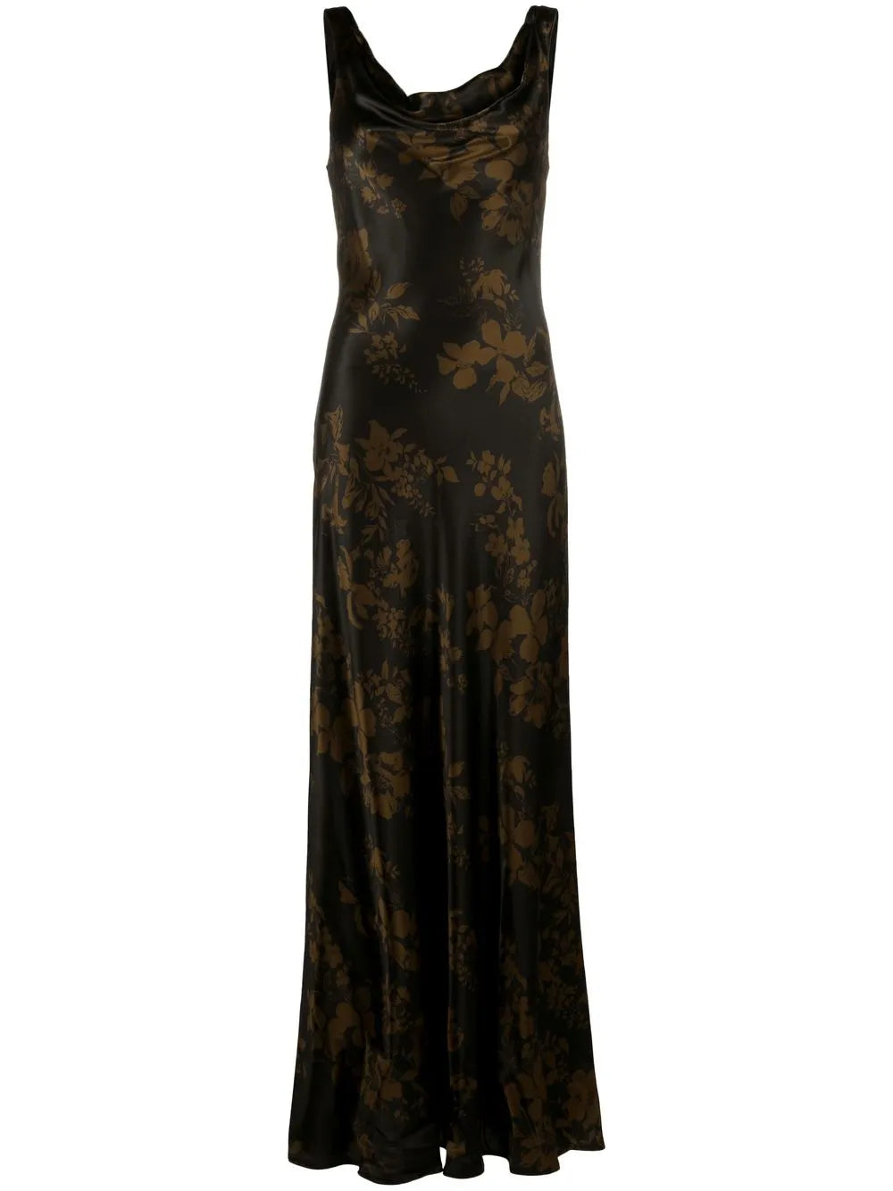 Reformation Annabelle Silk Gown — Black/ Red — Size XS — Front View