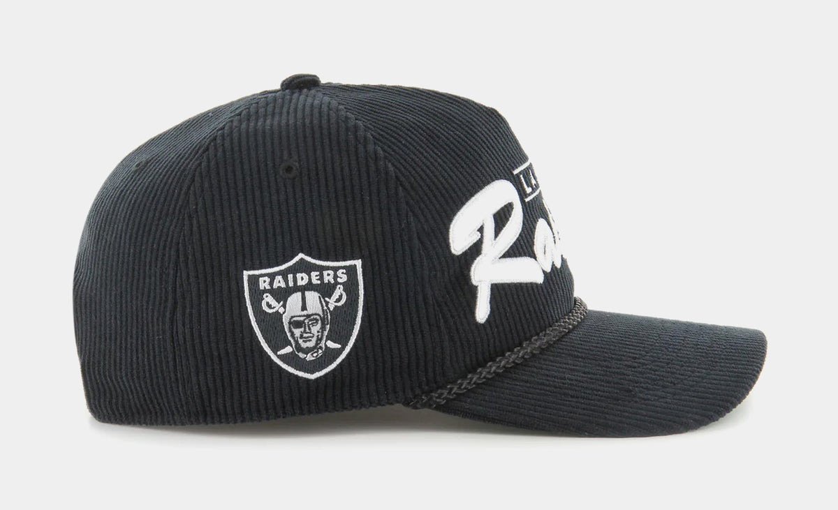 Exclusive Las Vegas Raiders Gridiron '47 Hitch Relaxed Fit Mens Hat (Black/White) — OS — Side View