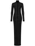 Dolce Gabbana Kim Dolcegabbana Tulle Maxi Dress — Black — Size XS — Front View