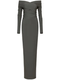 Dolce Gabbana Kim Dolcegabbana Milano Rib Maxi Dress — Grey — Size S — Front View