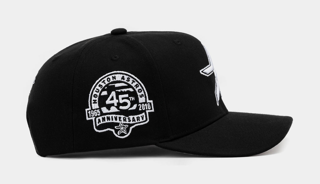 Exclusive Houston Astros Snapback Mens Hat (Black/White) — OS — Side View