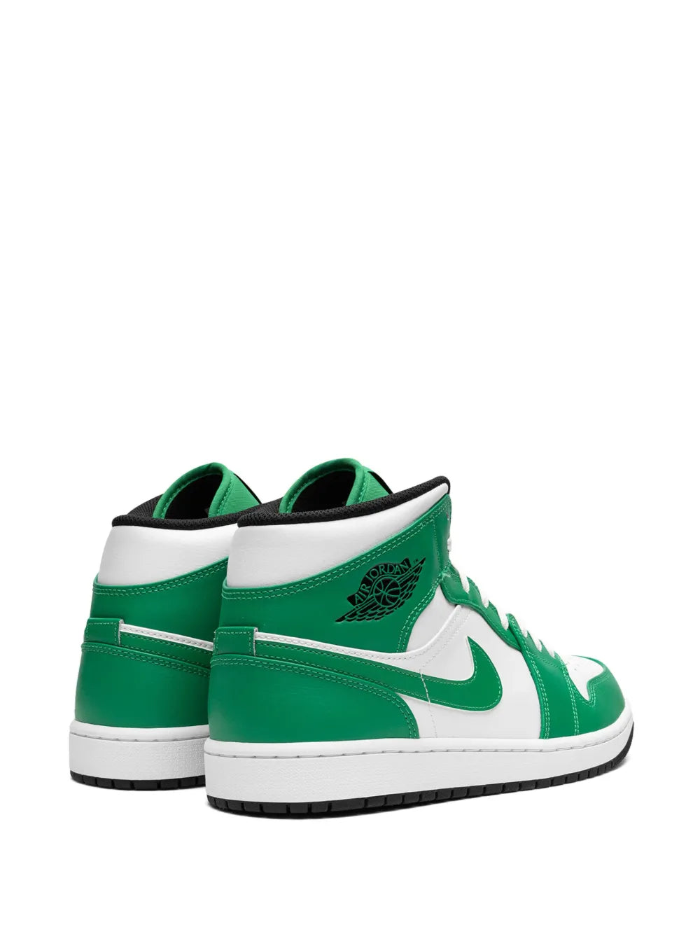 Air Jordan 1 Mid Lucky Green Sneakers — Lucky Green/White/Black — Size US M 11.5 - US W 13 — Back View