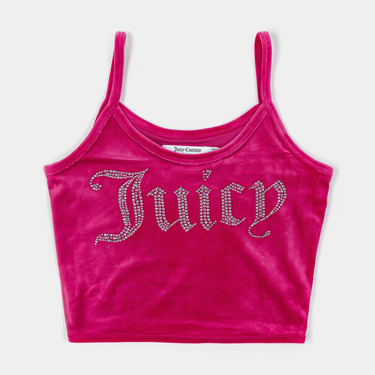 Exclusive Big Bling Fitted Womens Tank Top (Hot Pink) — XS — Front View