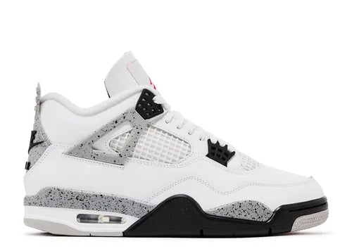 Air Jordan 4 Retro OG White Cement — Summit White/Fire Red/Tech Grey/Black — Size US M 3.5 - US W 5 — Front View