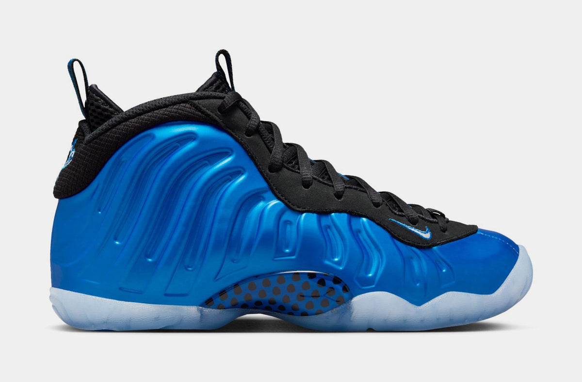 Exclusive Little Posite One International Blue Grade School Lifestyle Shoes (Neon Royal/White/Black/Clear) — 3.5Y — Front View