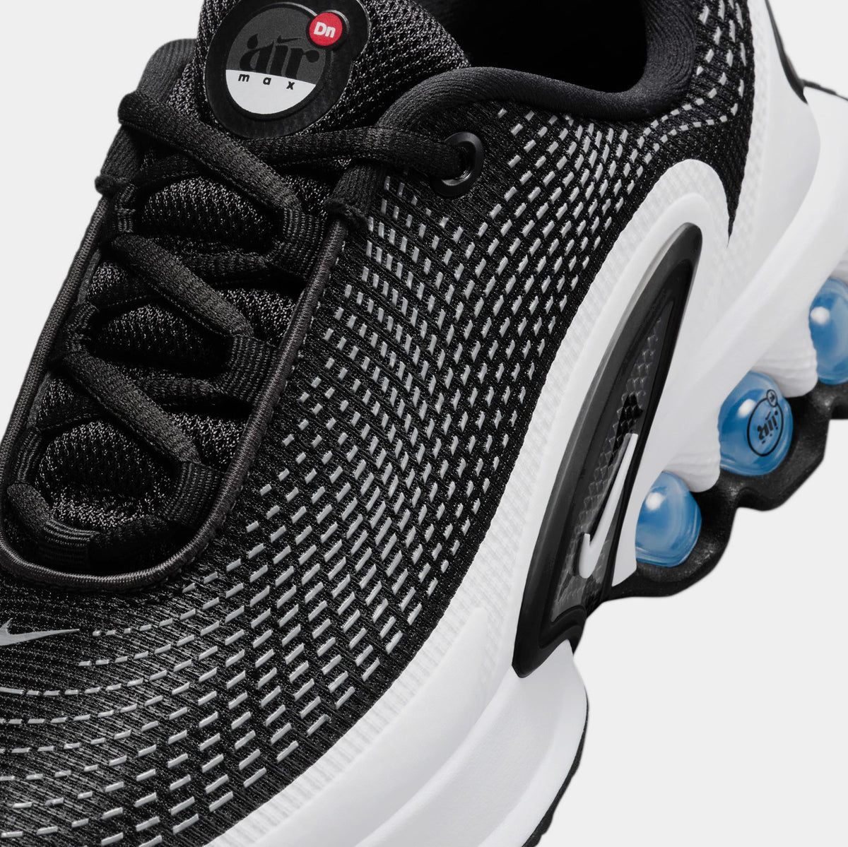 Exclusive Air Max DN Grade School Lifestyle Shoes (Black/White/Cool Grey) — 3Y — Side View