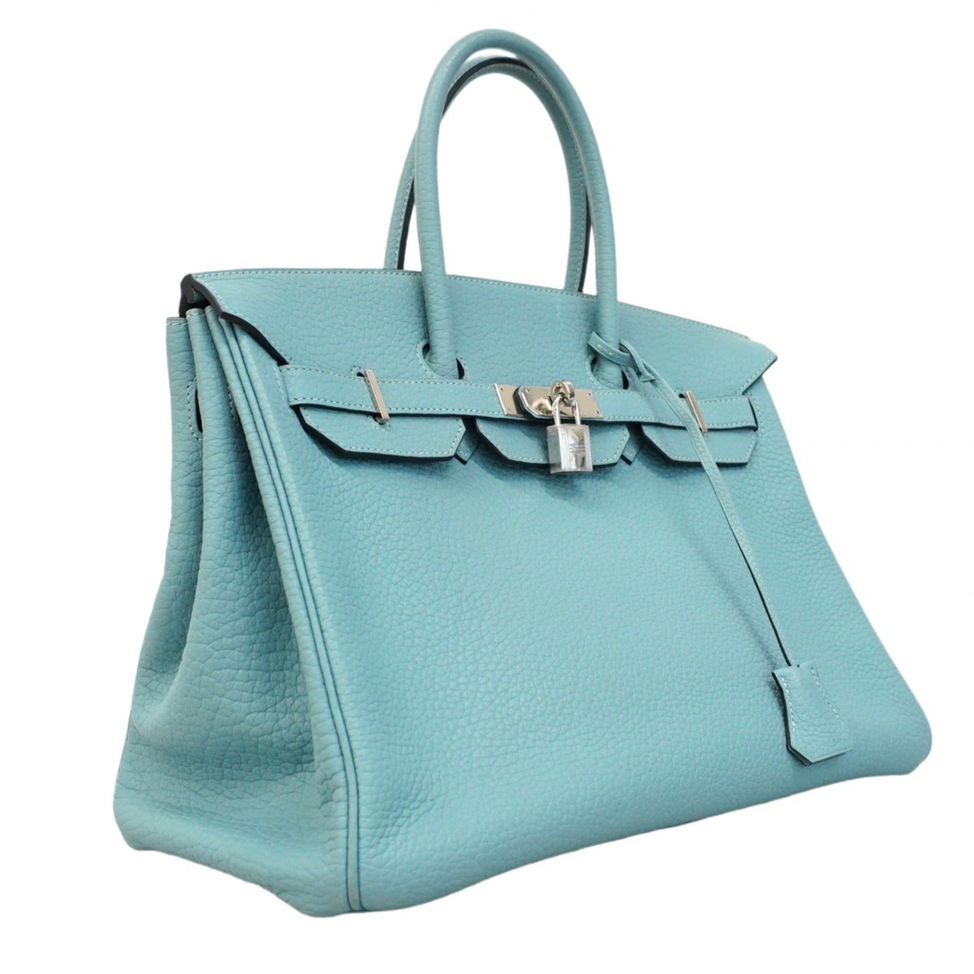 Hermes Ciel Taurillon Clemence Leather Handbag (Pre-Owned)