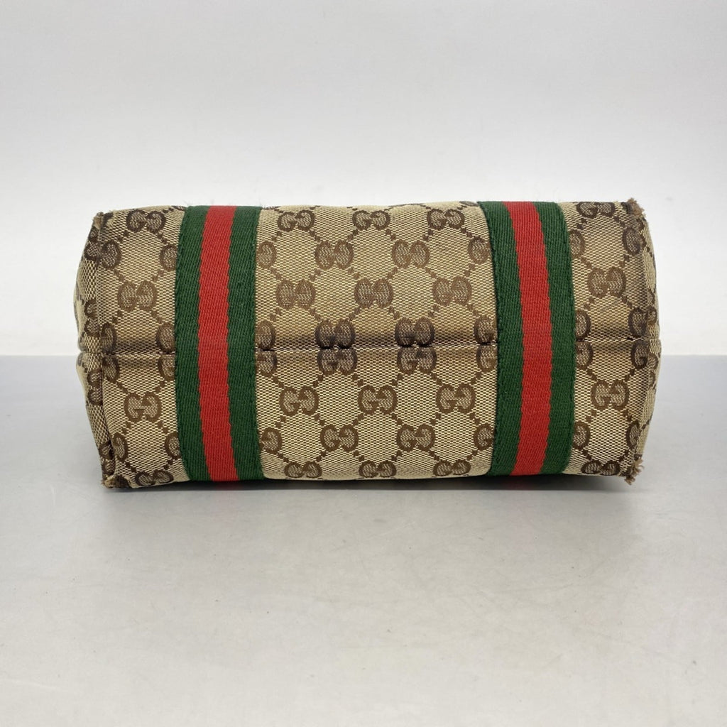 Gucci Brown Canvas Handbag (Pre-Owned)
