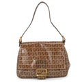 Fendi Zucchino Brown Patent Leather Handbag (Pre-Owned)