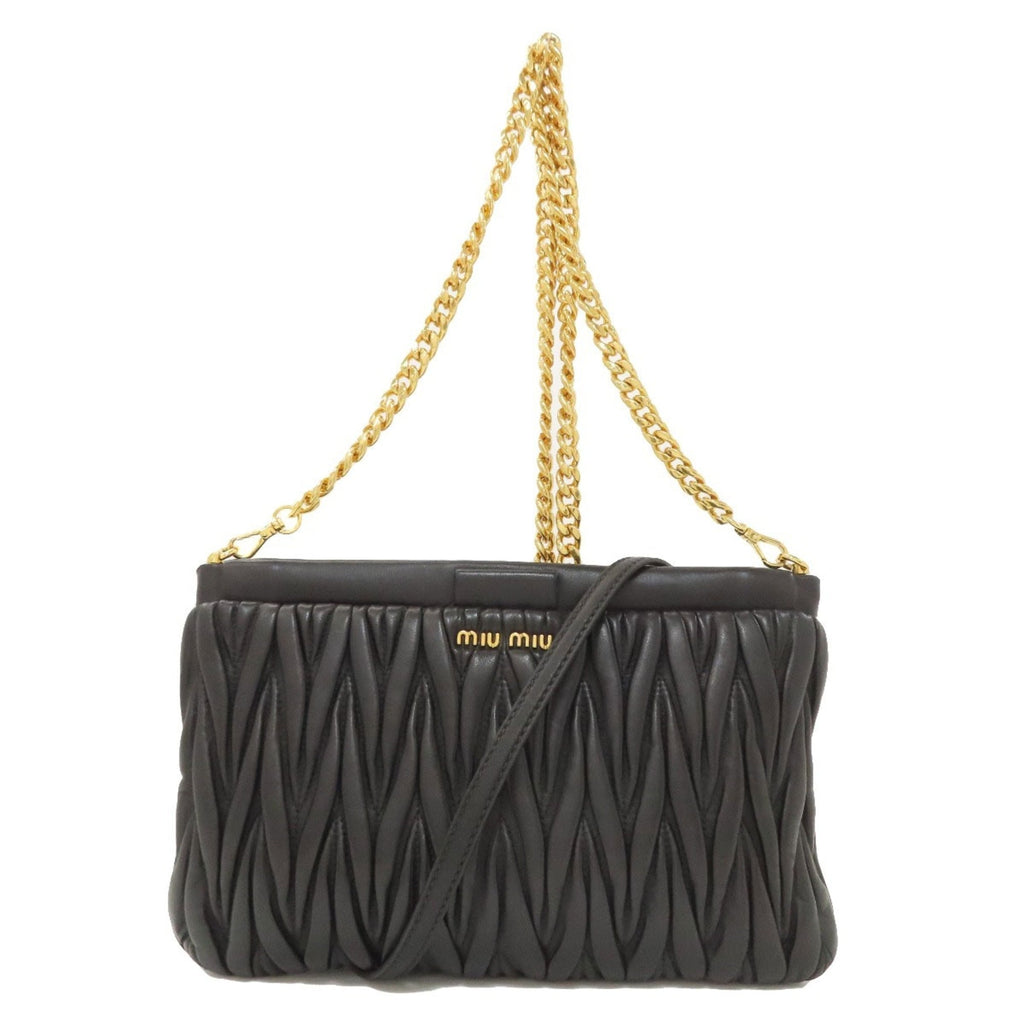 Miu Miu Black Leather Shoulder Bag (Pre-Owned)