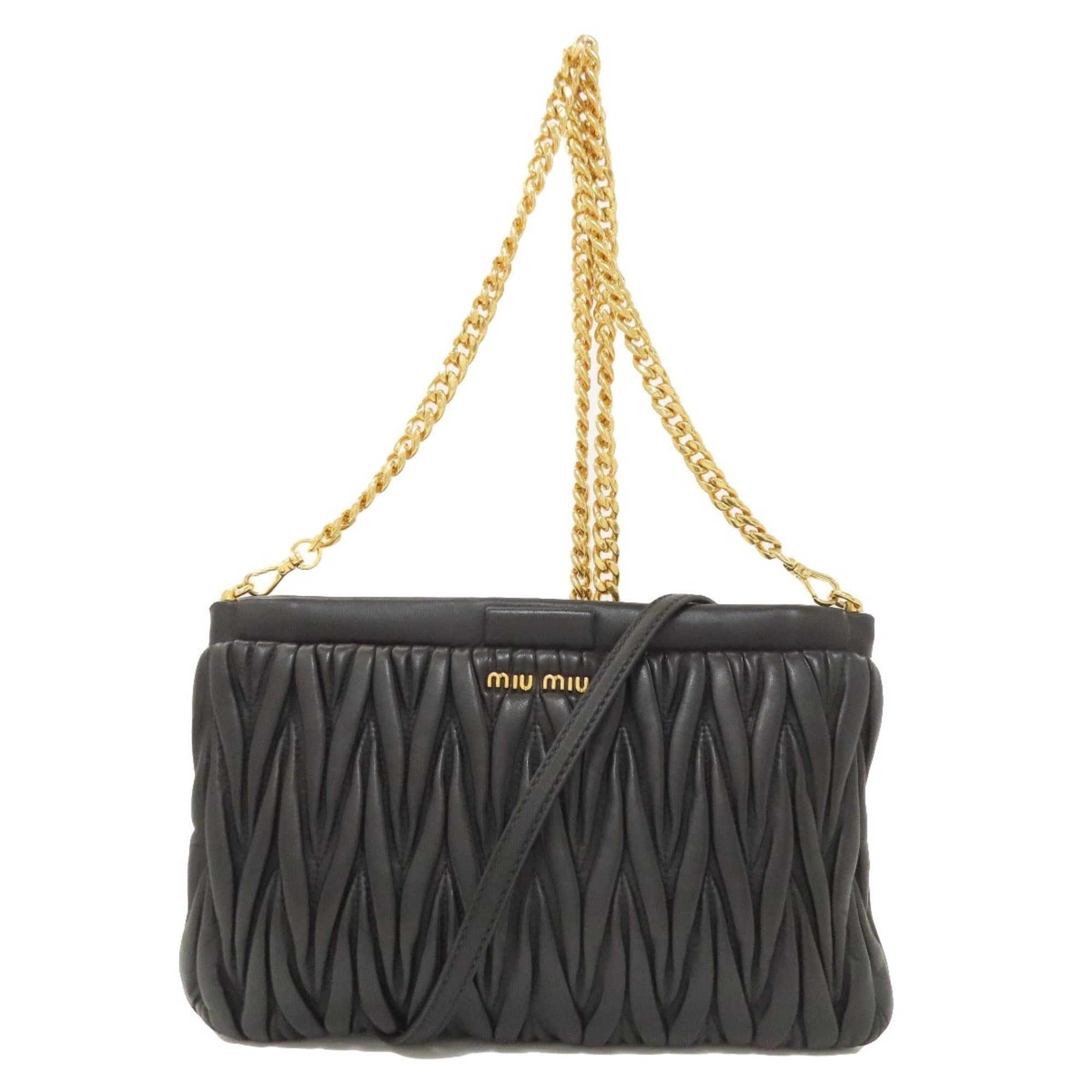 Miu Miu Black Leather Shoulder Bag (Pre-Owned)
