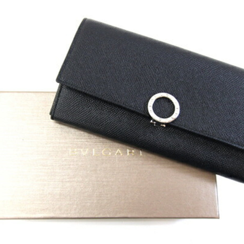 Bvlgari Black Leather Long Wallet (Bi-Fold) (Pre-Owned)
