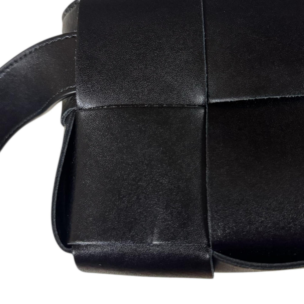 Bottega Veneta Black Leather Fanny Pack Sling Bag (Pre-Owned)