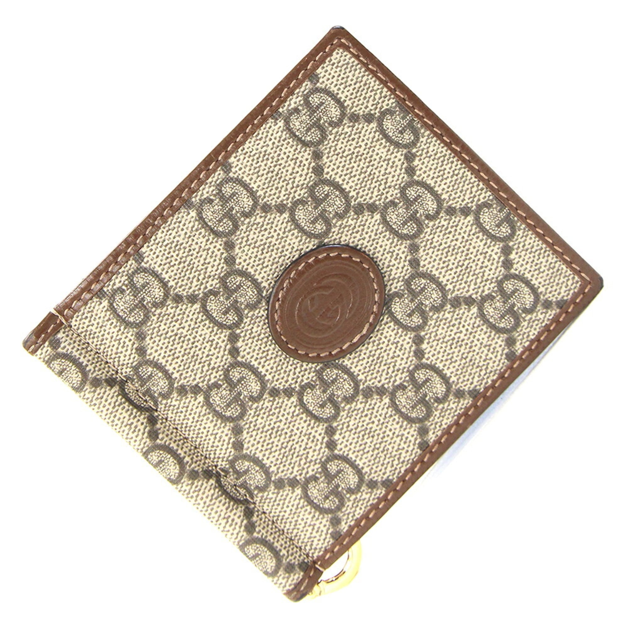 Gucci Beige Brown Gg Supreme Leather Wallet (Bi-Fold) (Pre-Owned)