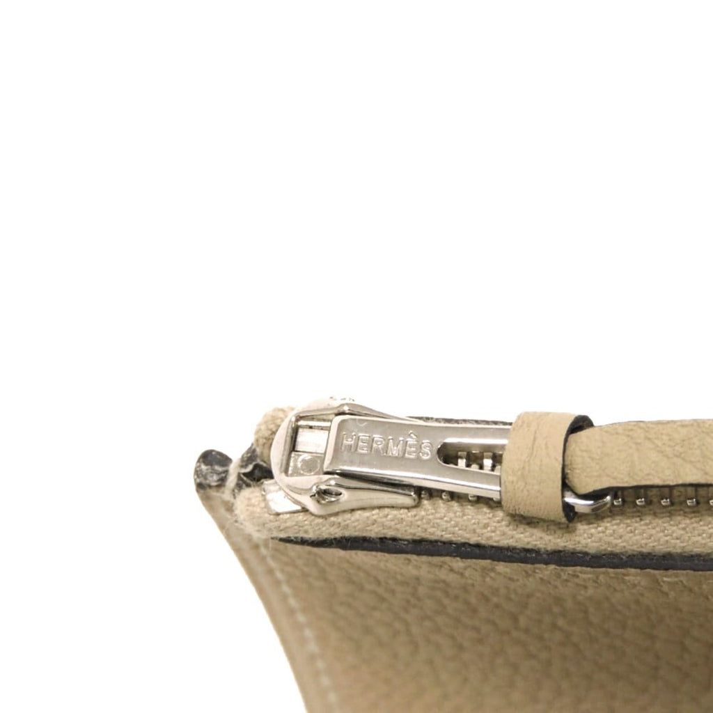 Hermes Beige Taurillon Clemence Leather Coin Purse/Coin Case (Pre-Owned)