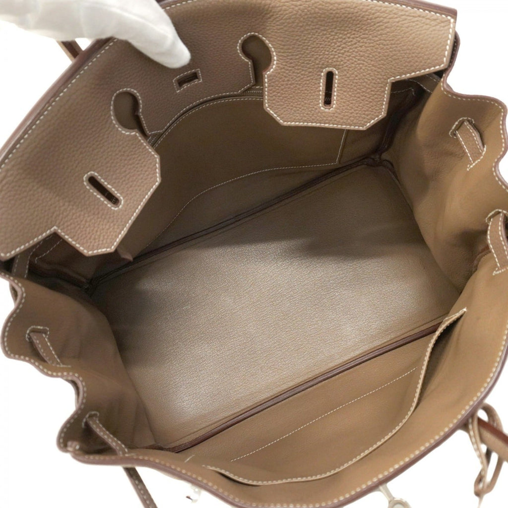 Hermes Etoupe Gray Togo Leather Handbag (Pre-Owned)